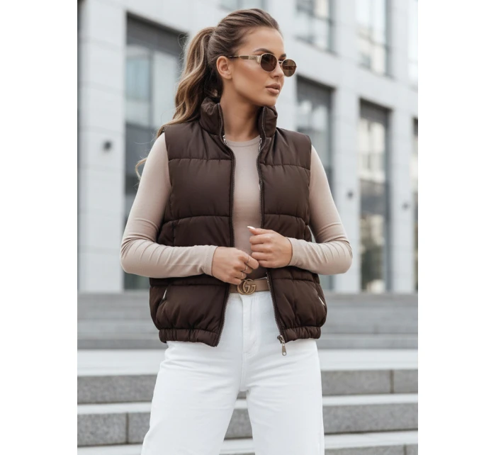 Dámská prošívaná vesta URBANELLE hnědá FashionStreet TY4970