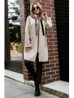 model 21379613 Ležérní kabát s kapsami a kapucí béžový - numoco basic