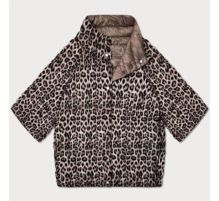 Dámská plus size bunda Goodlookin s 3/4 rukávem, hnědá/panther (M6-6308-305)