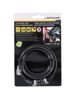 Spirálový zámek na kolo Dunlop, šifra 0,6x120 cm 1042695 Spirálový zámek na kolo Dunlop, šifra 0,6x120 cm 1042695