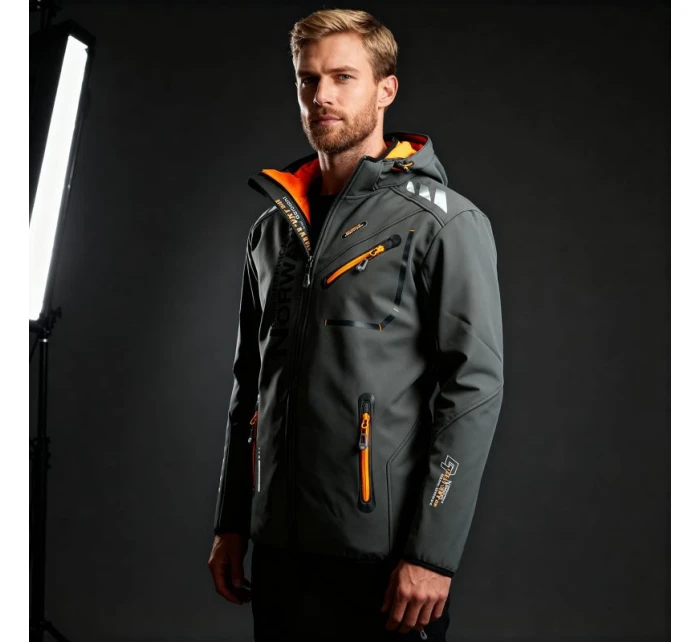 Geographical Norway Softshellová bunda Royaute DB 068 M WY8027H/GN/Dark Grey / Orange