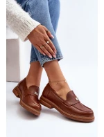 Dámské mokasíny na platformě Laura Messi 2392 tmavě zlatá