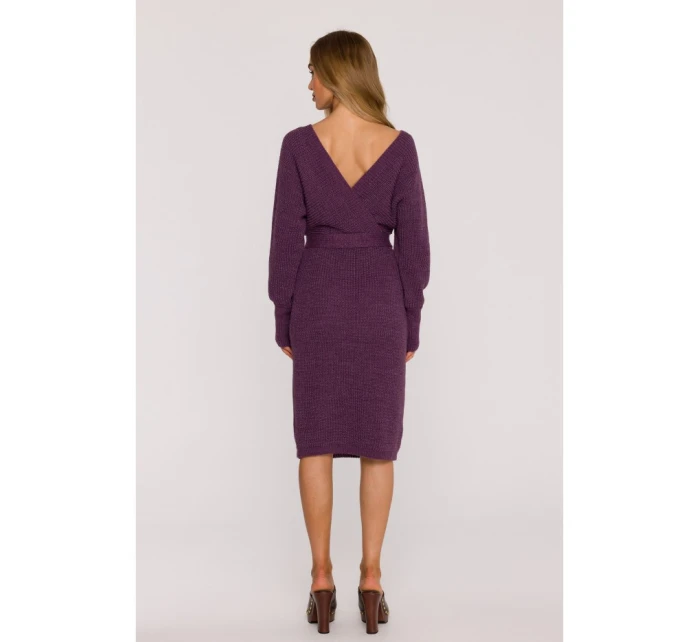 Svetrové šaty s výstřihem heather model 21484550 - Moe Svetrové šaty s výstřihem heather model 21484550 - Moe