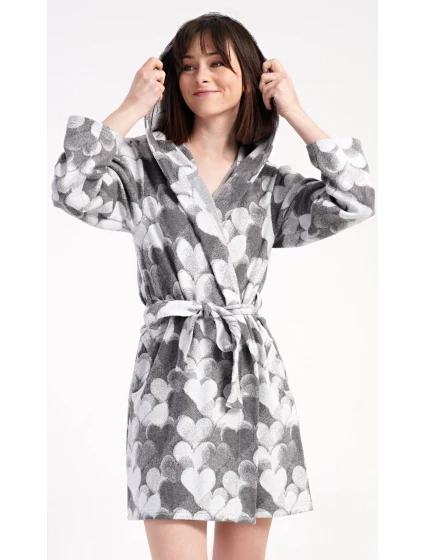 Dámský župan krátký s kapucí Srdce