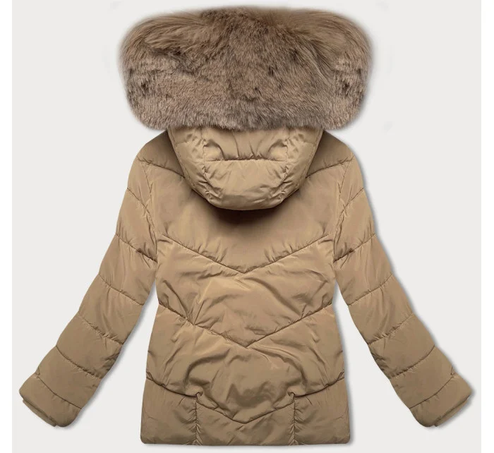 Béžová volná dámská bunda ve tvaru pro přechodné období model 21248527 - J.STYLE