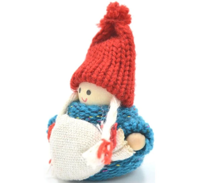 DEKORATIVNÍ PANENKA S TAŠKOU MODRÁ DÍVKA 7,5 CM DEKORATIVNÍ PANENKA S TAŠKOU MODRÁ DÍVKA 7,5 CM