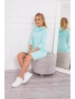 Šaty s kapucí a kapsami mint