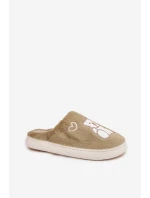 Kožešinové pantofle s medvídkem zelené model 21772566 - Boto Kožešinové pantofle s medvídkem zelené model 21772566 - Boto