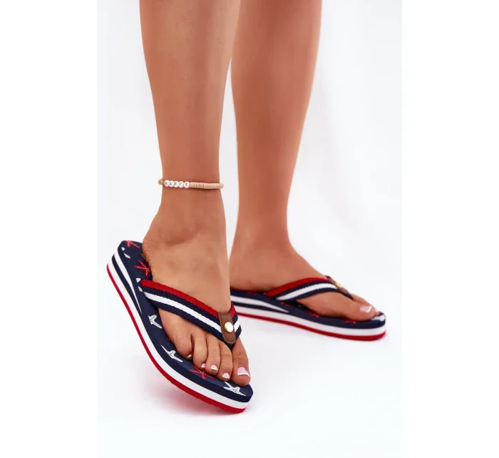 Dámské žabky na klínku Big Star – tmavě modré Dámské žabky na klínku Big Star – tmavě modré