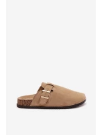 Dámské pantofle na korkové platformě Big Star – béžové