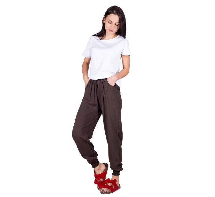 Dámské kalhoty USD-0015K-7300 khaki - Yoclub Dámské kalhoty USD-0015K-7300 khaki - Yoclub