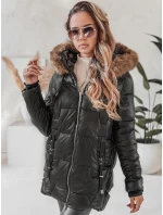 Dámská zimní bunda NORINA prošívaná s kožešinou černá FashionStreet TY5054