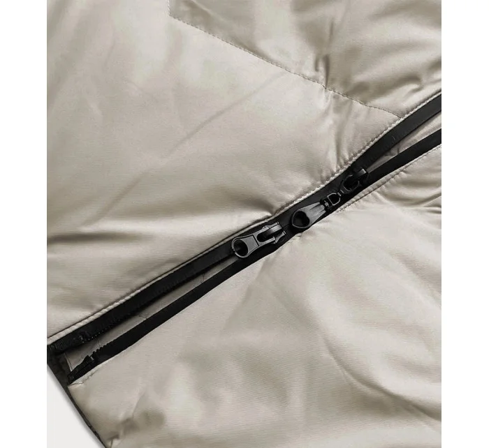 Lehká béžová dámská zimní bunda (5m735-62)