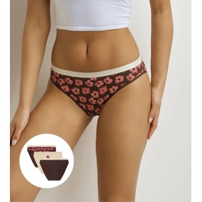 Dámské bavlněné kalhotky 3 ks DIM LES POCKETS COTTON SLIP 3x - DIM - tmavě hnědá Dámské bavlněné kalhotky 3 ks DIM LES POCKETS COTTON SLIP 3x - DIM - tmavě hnědá