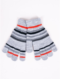 Chlapecké pětiprsté rukavice Yoclub RED-0118C-AA50-005 Grey