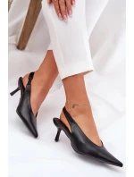 Lodičky s otevřenou patou z eko kůže Aricandia – černé Lodičky s otevřenou patou z eko kůže Aricandia – černé