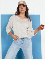 Dámský prolamovaný svetr ANNIS beige FashionStreet MY2336
