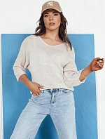 Dámský prolamovaný svetr ANNIS beige FashionStreet MY2336