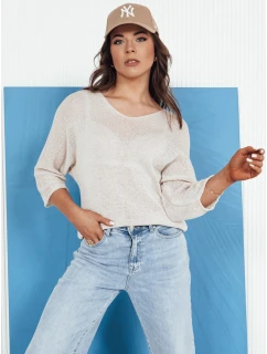 Dámský prolamovaný svetr ANNIS beige FashionStreet MY2336