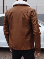 Pánská kožená bunda s kožešinou hnědá FashionStreet TX4746 Pánská kožená bunda s kožešinou hnědá FashionStreet TX4746