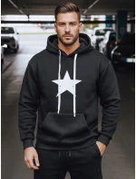 Pánská mikina s kapucí černá model 21993019 - Dstreet Pánská mikina s kapucí černá model 21993019 - Dstreet