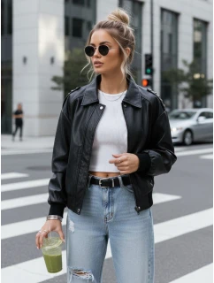 Dámská kožená bunda bomber černá FashionStreet TY5566