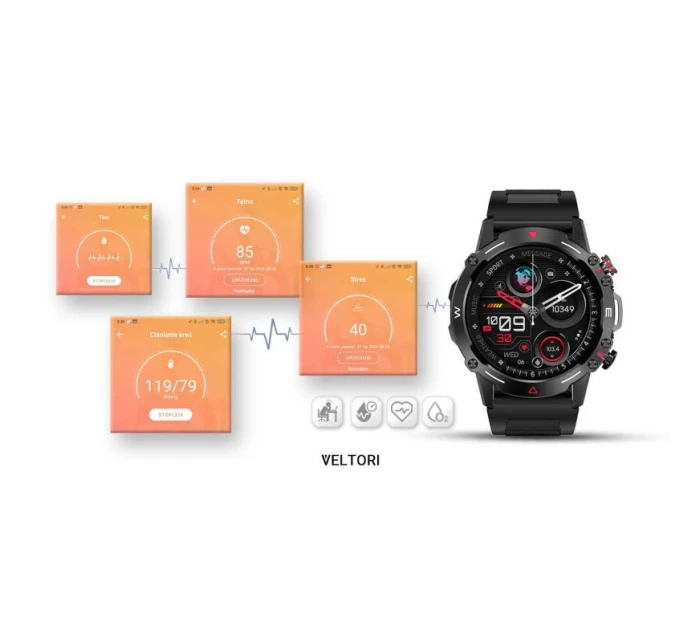 Černý silikonový řemínek model 21805549 - VELTORI