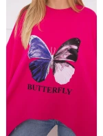 Oversize halenka s potiskem fuchsiová Oversize halenka s potiskem fuchsiová