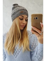 Čepice s fleecem Patrycja K254 černá+šedá