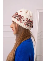 Dámská čepice Florence K350 ecru+red Dámská čepice Florence K350 ecru+red