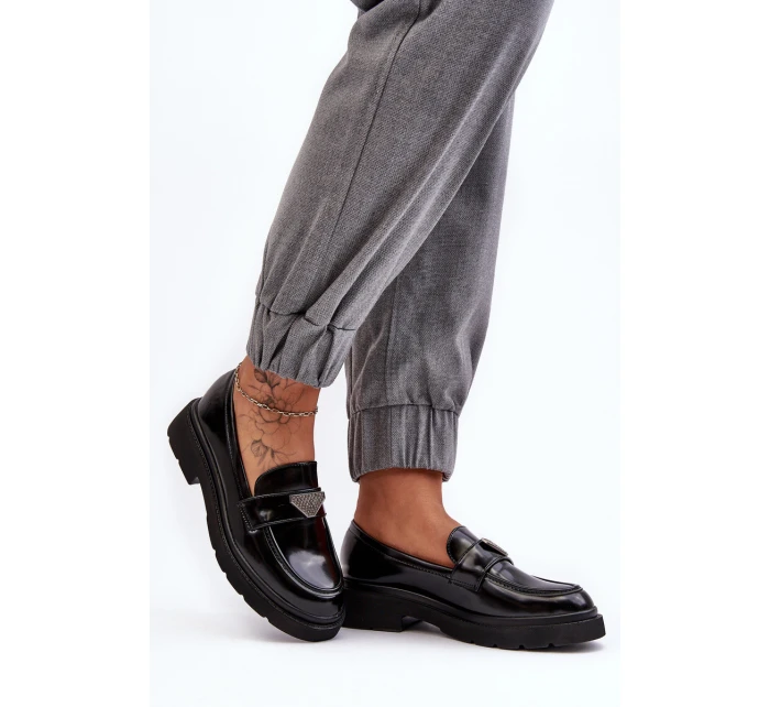 Dámské mokasíny na plochém podpatku černé model 21637775 - Boto