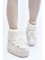 Dámské bílé zimní boty s vázáním model 21644962 - Boto Dámské bílé zimní boty s vázáním model 21644962 - Boto