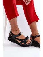 Dámské sandály s mašlí D&A CR956 Černé