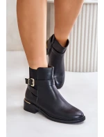 Dámské boty na nízkém podpatku eko kůže černé model 21674185 - Boto Dámské boty na nízkém podpatku eko kůže černé model 21674185 - Boto