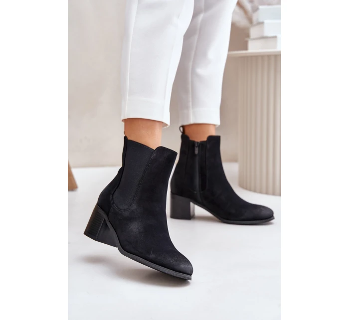 Zateplené dámské boty na podpatku černé Radeya Zateplené dámské boty na podpatku černé Radeya