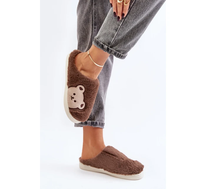 Dámské Plyšové Pantofle S Medvědem Hnědé Fiorinella Dámské Plyšové Pantofle S Medvědem Hnědé Fiorinella