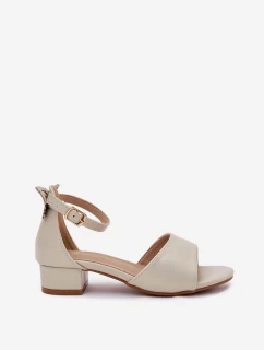 Lesklé dívčí sandály na nízkém podpatku zlaté model 21697840 - EVENTO