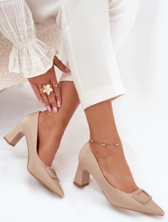 Lodičky Na Podpatku S Přezkou Nude model 21704557 - Boto