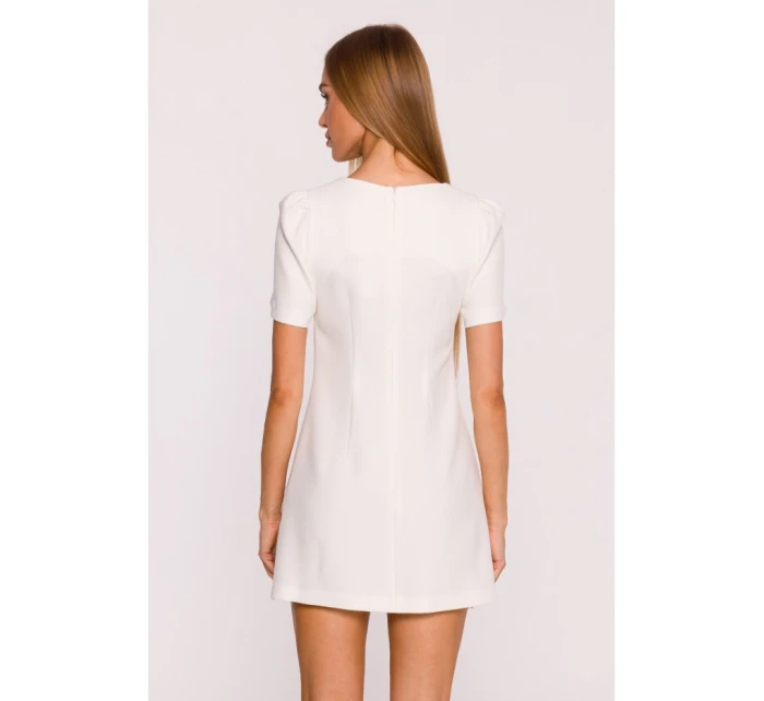 M855 Mini šaty áčkového střihu - krémové