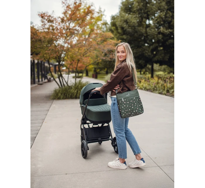 Dámská crossbody kabelka na kočárek Vuch Amma Flowers Green Dámská crossbody kabelka na kočárek Vuch Amma Flowers Green