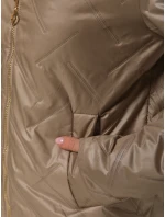 Dámská prošívaná bunda s kapucí v barvě camel Dstreet model 21995934 - FashionStreet