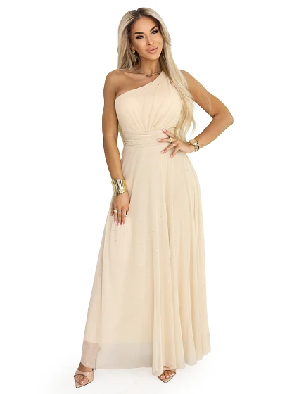Dlouhé třpytivé večerní šaty na jedno rameno model 21943569 - numoco basic