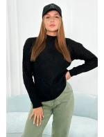 Svetr s model 18960115 vazbou černý - K-Fashion Svetr s model 18960115 vazbou černý - K-Fashion
