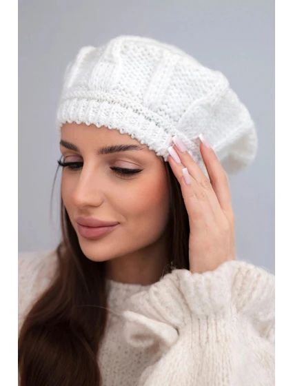 Dámská zimní vlna čepice baret K414 ecru