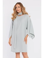 M908 Šaty s ozdobnými širokými rukávy - mátové