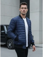 Pánská prošívaná bunda bomber navy blue FashionStreet TX4419 Pánská prošívaná bunda bomber navy blue FashionStreet TX4419