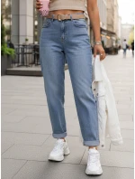 Dámské džínové kalhoty s páskem FashionStreet UY2887