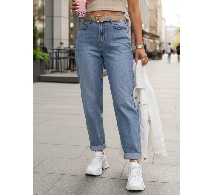 Dámské džínové kalhoty s páskem FashionStreet UY2887