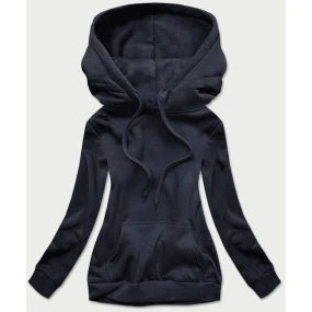 Tmavě modrá dámská tepláková mikina (W02-998)