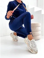 Tmavě modrý velurový dámský komplet model 20878962 - Moon